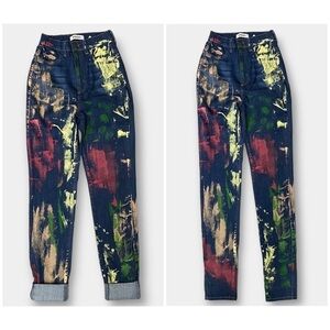 NEW Aphrodite Paint Jeans Denim High Rise Size 7 Junior